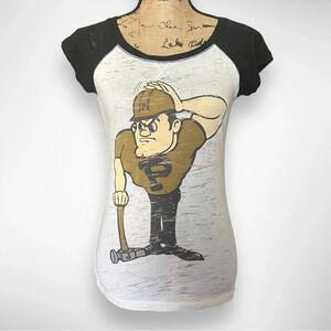 THREE SQUARE Women's Purdue Pete Short Sleeve Shirt Size‎ Small | EUC